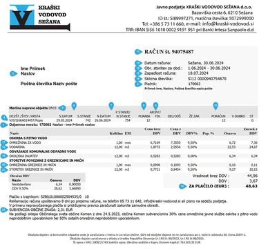 Postavke na računu - nepriklopljen uporabnik